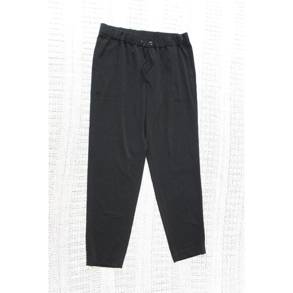 Akris Punto Black Slim Pant Size 6 US Trousers elastic waist drawcord Pockets - Picture 1 of 7